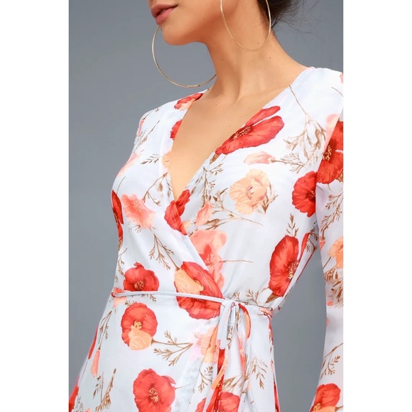 Lulu's Floral Chiffon Skater Kimono Sleeve Mini Casual Date Blue Weekend Dress - Picture 3 of 9